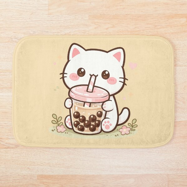 Item preview, Cute Boba Cat Kawaii Chibi Bubble Tea Illustration designed and sold by ZyloPrints.