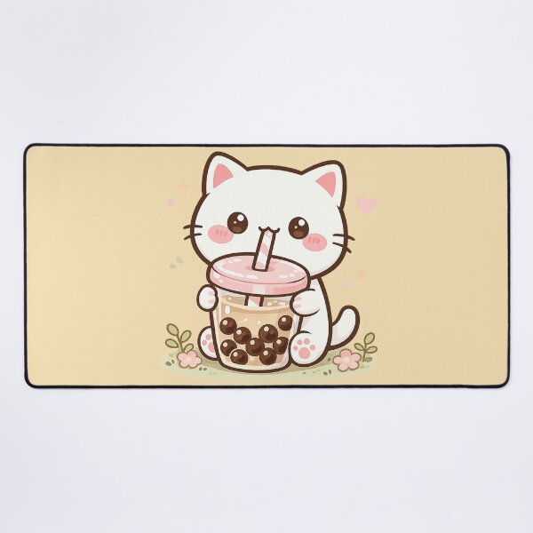 Item preview, Cute Boba Cat Kawaii Chibi Bubble Tea Illustration designed and sold by ZyloPrints.