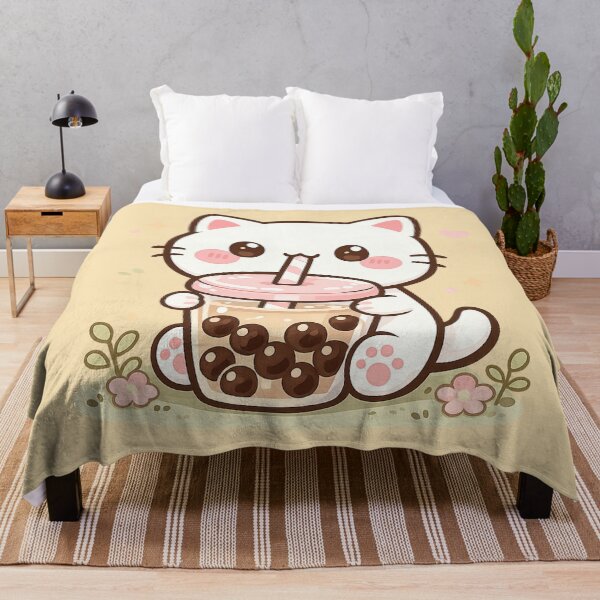 Item preview, Cute Boba Cat Kawaii Chibi Bubble Tea Illustration designed and sold by ZyloPrints.