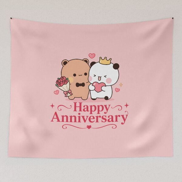 Item preview, Bubu dudu Cute Bear and Panda Anniversary Greeting designed and sold by FEBRICAST.