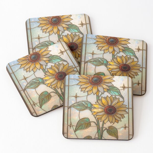 Item preview, Sunflower Stained Glass Golden Aesthetic Art designed and sold by BriSher.