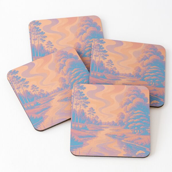 Item preview, Wetland Dreams  — Coral Sunset River Landscape designed and sold by WanderEastArt.