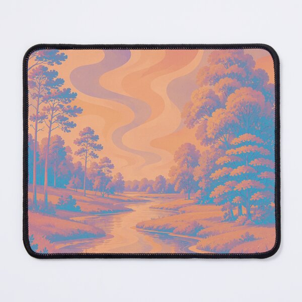 Item preview, Wetland Dreams — Coral Sunset River Landscape designed and sold by WanderEastArt.