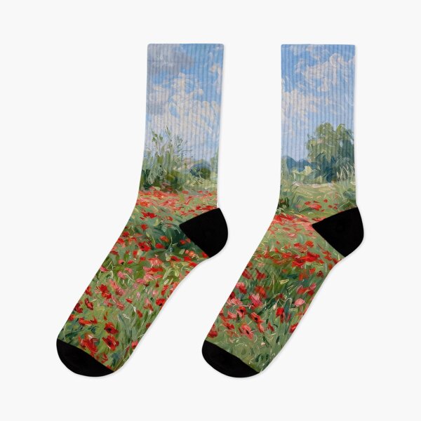 Item preview, Impressionist Landscape - Poppy Field designed and sold by Late Theory.