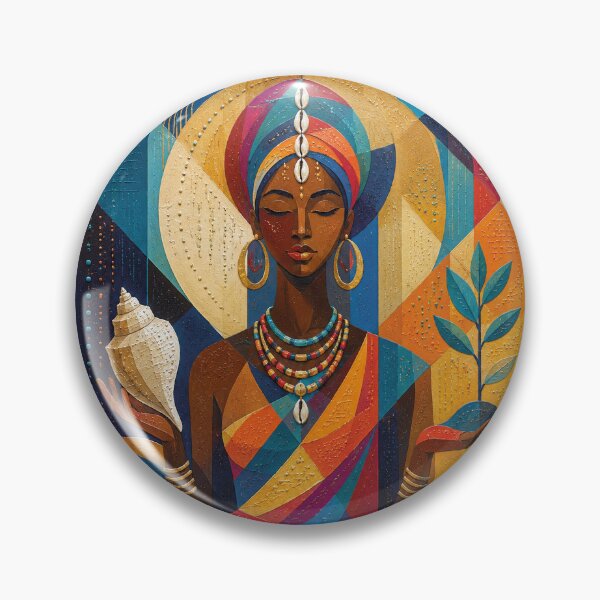 Item preview, African Sea goddess Afrekete painting designed and sold by GalleryKauffeld.