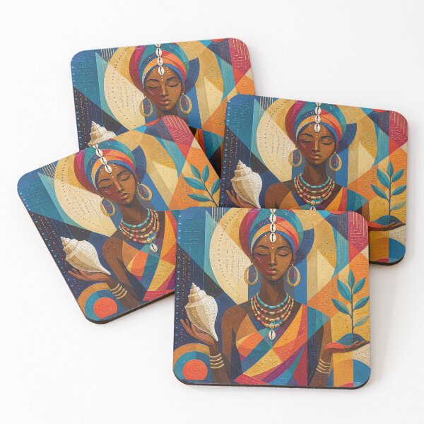 Item preview, African Sea goddess Afrekete painting designed and sold by GalleryKauffeld.