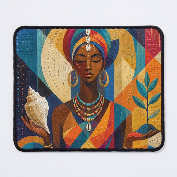 Item preview, African Sea goddess Afrekete painting designed and sold by GalleryKauffeld.