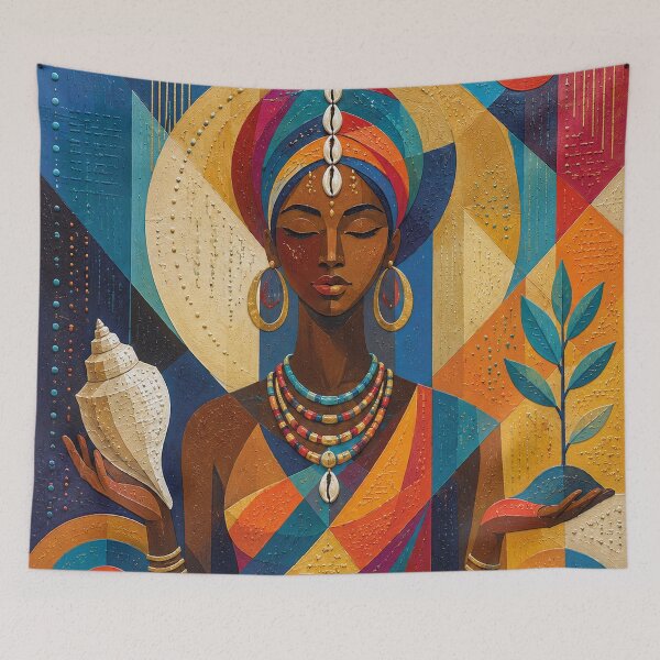 Item preview, African Sea goddess Afrekete painting designed and sold by GalleryKauffeld.
