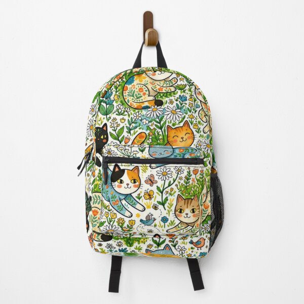 Item preview, Whimsical Wildflower Cats Seamless Pattern designed and sold by Iampoji.