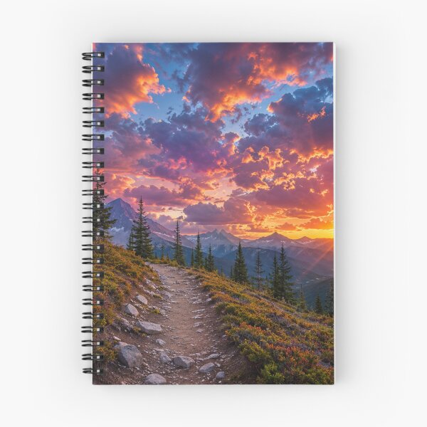 Item preview, Mountain Trail at Vibrant Sunset with Dramatic Sky and Alpine Peaks designed and sold by Wild Bloom Paws.