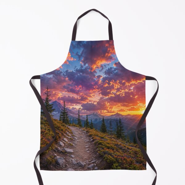 Item preview, Mountain Trail at Vibrant Sunset with Dramatic Sky and Alpine Peaks designed and sold by Wild Bloom Paws.