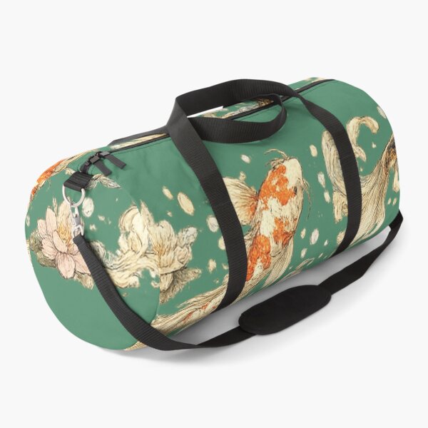 Item preview, Japanese Koi Fish Seamless Pattern | Traditional Sakura & Ocean Waves Botanical Illustration designed and sold by AvalonTshirts.