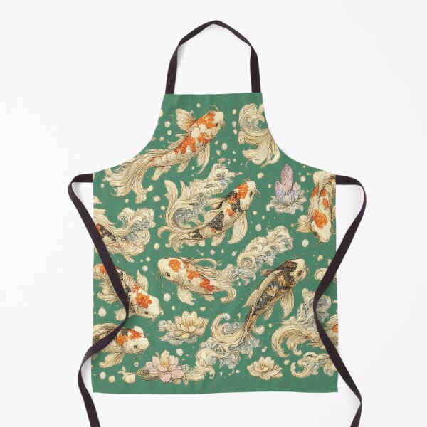 Item preview, Japanese Koi Fish Seamless Pattern | Traditional Sakura & Ocean Waves Botanical Illustration designed and sold by AvalonTshirts.