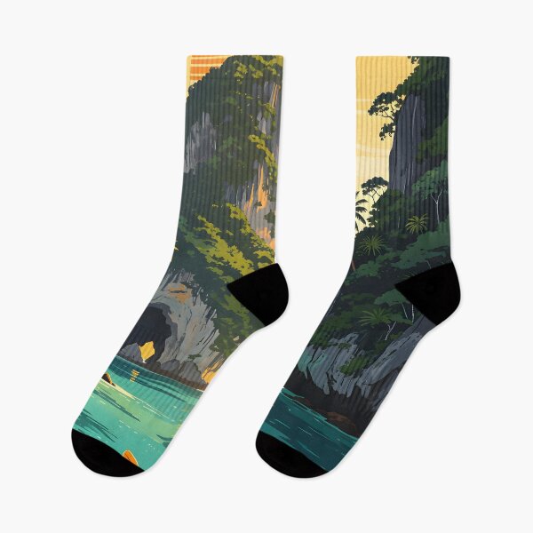 Item preview, Phang Nga Bay Sea Cave Thailand Kayak Adventures – Retro Sunset Series designed and sold by Spirit of Siam.