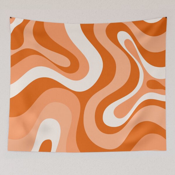 Item preview, Liquid Swirl Retro Abstract in oranges tones, Cream, and White designed and sold by Differenceee.