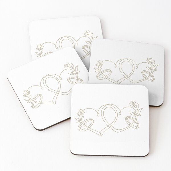 Item preview, Elegant Wedding Rings with Floral Heart Line Art designed and sold by momoshome.