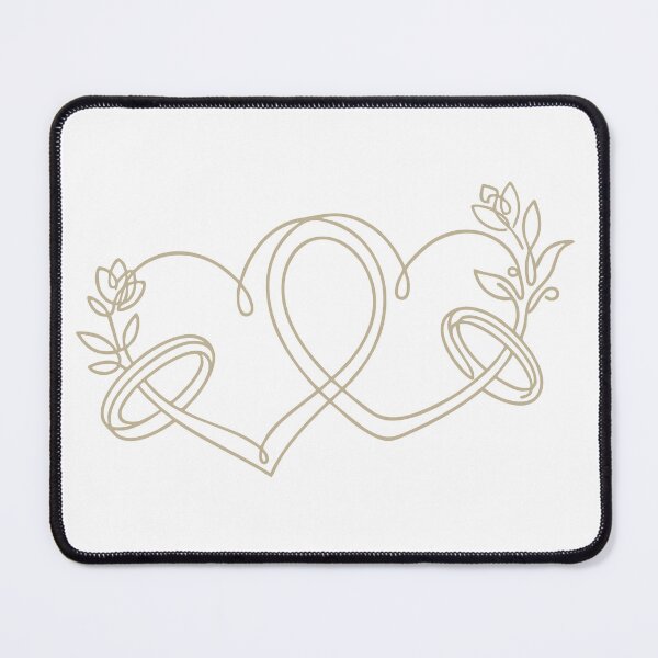 Item preview, Elegant Wedding Rings with Floral Heart Line Art designed and sold by momoshome.