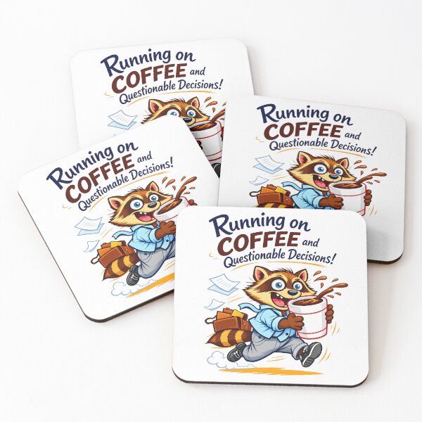 Item preview, Running on Coffee and Questionable Decisions designed and sold by ZanyPaintbrush.