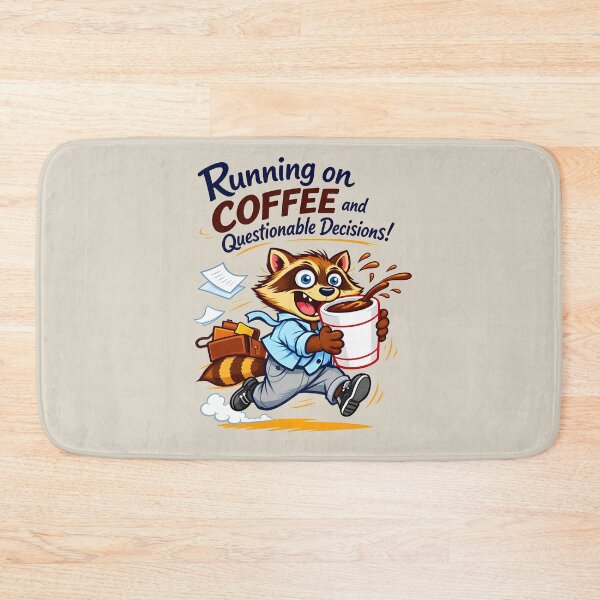 Item preview, Running on Coffee and Questionable Decisions designed and sold by ZanyPaintbrush.