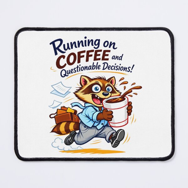 Item preview, Running on Coffee and Questionable Decisions designed and sold by ZanyPaintbrush.