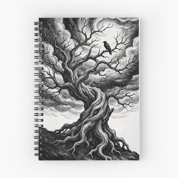 Item preview, Norwegian Witch Raven Tree Nordic Gothic Ink Art designed and sold by NorwegianWitch.