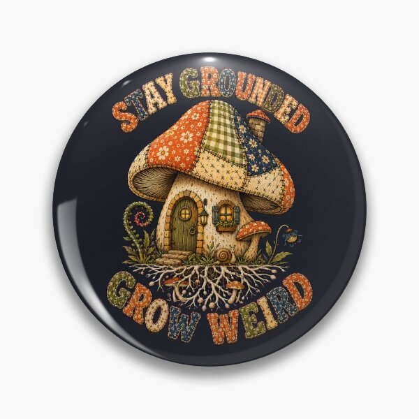 Item preview, Patchwork Mushroom House - Stay Grounded, Grow Wild designed and sold by PitsFusion.