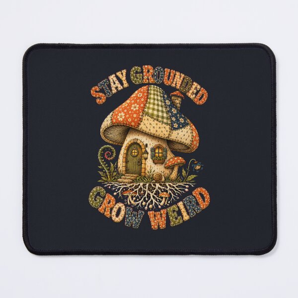 Item preview, Patchwork Mushroom House - Stay Grounded, Grow Wild designed and sold by PitsFusion.