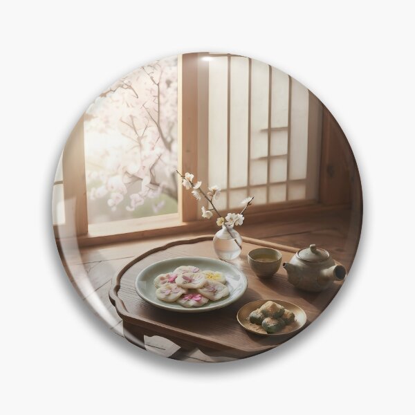 Item preview, Peaceful Spring Morning in a Traditional Hanok with Korean Hwajeon Tea Table Art designed and sold by SOOstudio73.