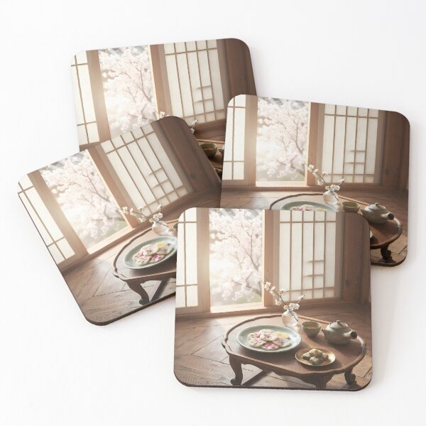 Item preview, Peaceful Spring Morning in a Traditional Hanok with Korean Hwajeon Tea Table Art designed and sold by SOOstudio73.