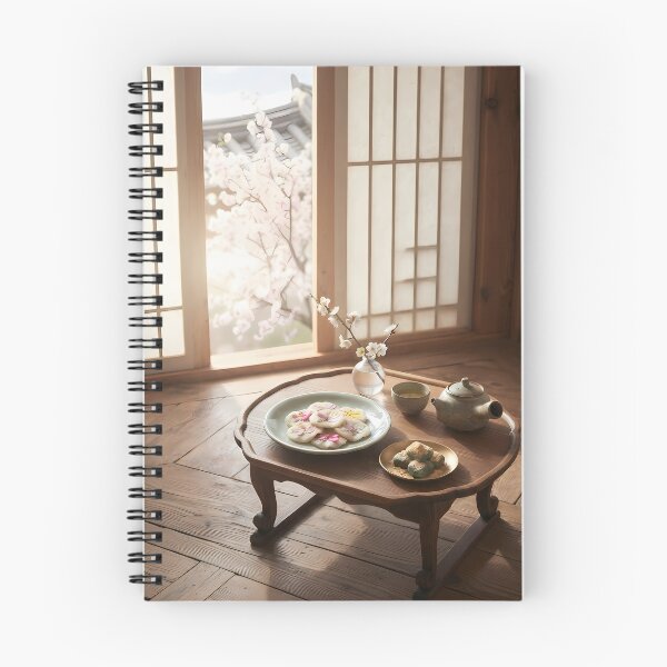 Item preview, Peaceful Spring Morning in a Traditional Hanok with Korean Hwajeon Tea Table Art designed and sold by SOOstudio73.