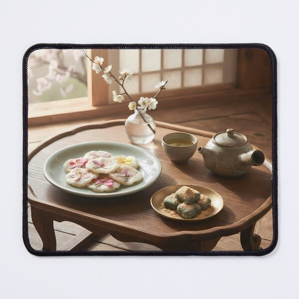 Item preview, Peaceful Spring Morning in a Traditional Hanok with Korean Hwajeon Tea Table Art designed and sold by SOOstudio73.