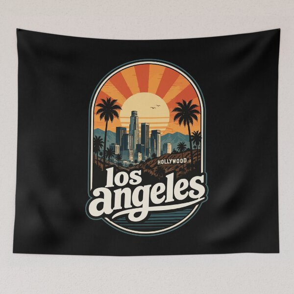 Item preview, Hollywood Los Angeles California Retro Travel designed and sold by TomFrontierArt.