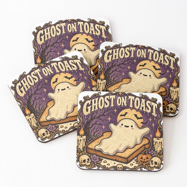 Item preview, Vintage Retro Halloween Ghost on Toast designed and sold by francous03.