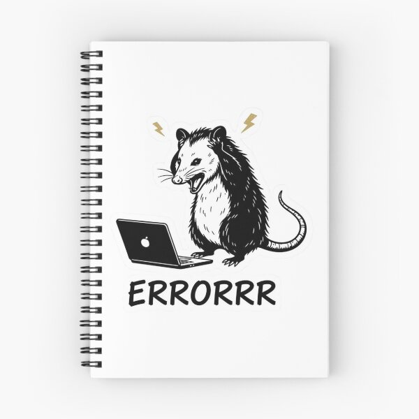 Item preview, Screaming Opossum Laptop Error - Funny Tech & Programmer Meme designed and sold by JossDesign15.