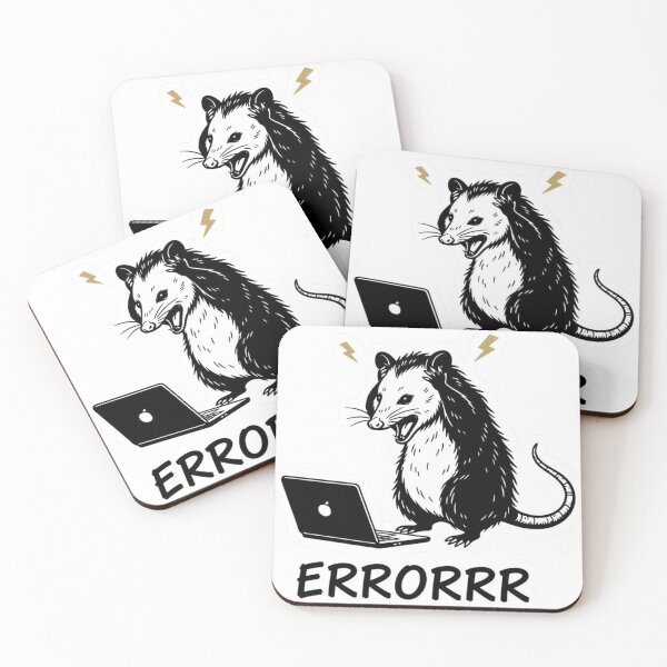 Item preview, Screaming Opossum Laptop Error - Funny Tech & Programmer Meme designed and sold by JossDesign15.
