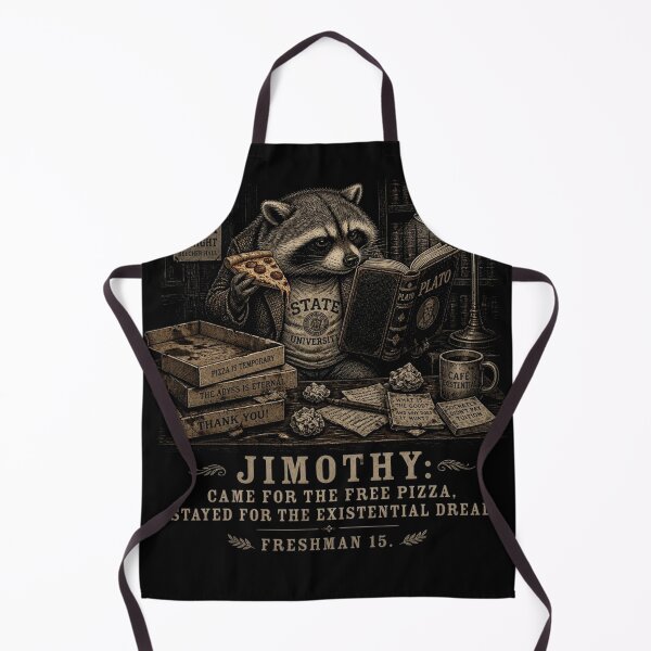 Item preview, Dark Academia Funny Raccoon Jimothy Free Pizza Existential Dread Student Art designed and sold by thoughtswear.
