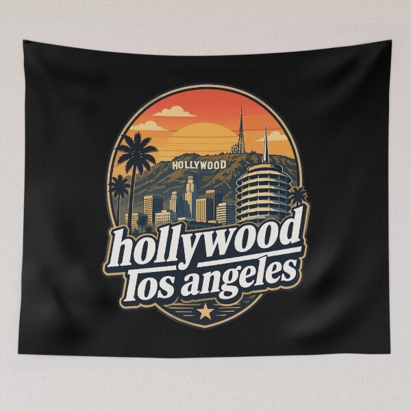 Item preview, Hollywood Los Angeles California Retro designed and sold by TomFrontierArt.