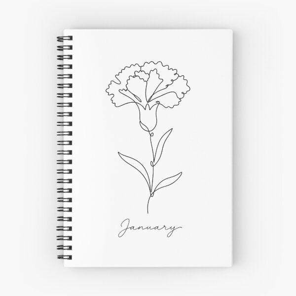 Item preview, January Birth Flower Carnation Minimalist One Line Art designed and sold by ChubbyGoong.