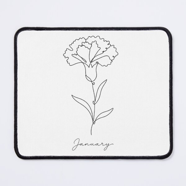 Item preview, January Birth Flower Carnation Minimalist One Line Art designed and sold by ChubbyGoong.