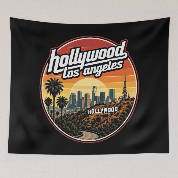 Item preview, Hollywood Los Angeles Retro Travel designed and sold by TomFrontierArt.
