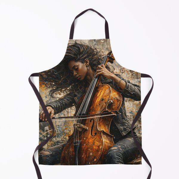 Item preview, Soulful Female Cellist – Urban Abstract Classical Music Art Print designed and sold by Kaleidoscope Print.