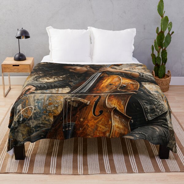 Item preview, Soulful Female Cellist – Urban Abstract Classical Music Art Print designed and sold by Kaleidoscope Print.