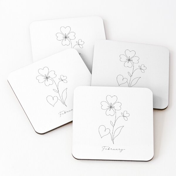 Item preview, February Birth Flower Violet Minimalist One Line Art designed and sold by ChubbyGoong.