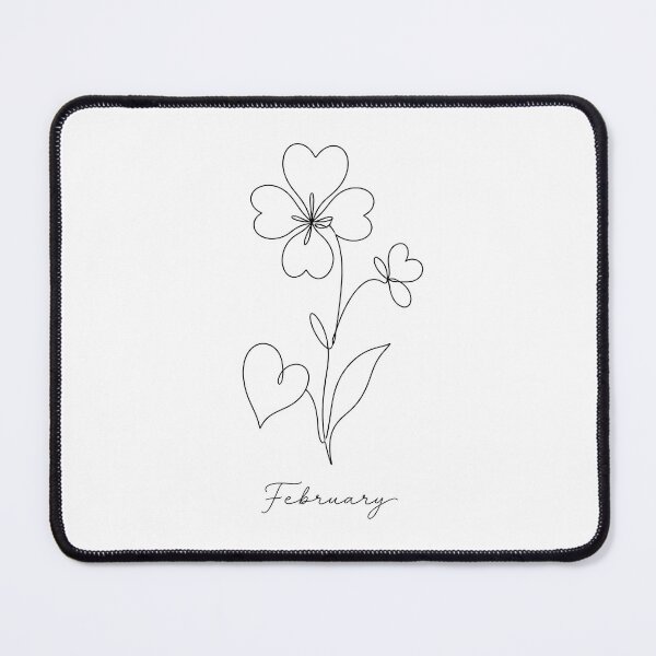 Item preview, February Birth Flower Violet Minimalist One Line Art designed and sold by ChubbyGoong.