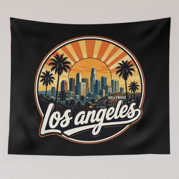 Item preview, Hollywood Los Angeles California Retro Vintage Travel designed and sold by TomFrontierArt.