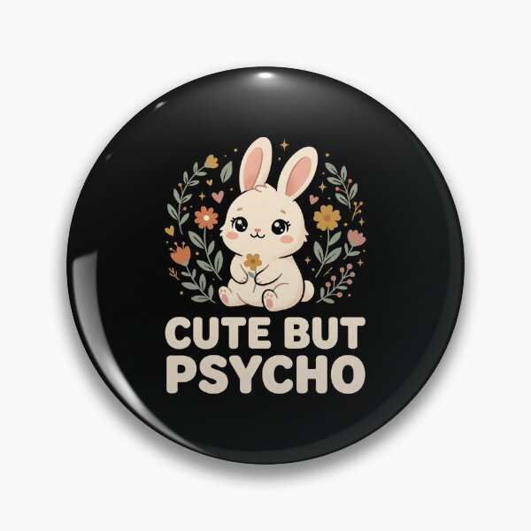 Item preview, Cute But Psycho - Kawaii Bunny Cottagecore Flower designed and sold by dudelinart.