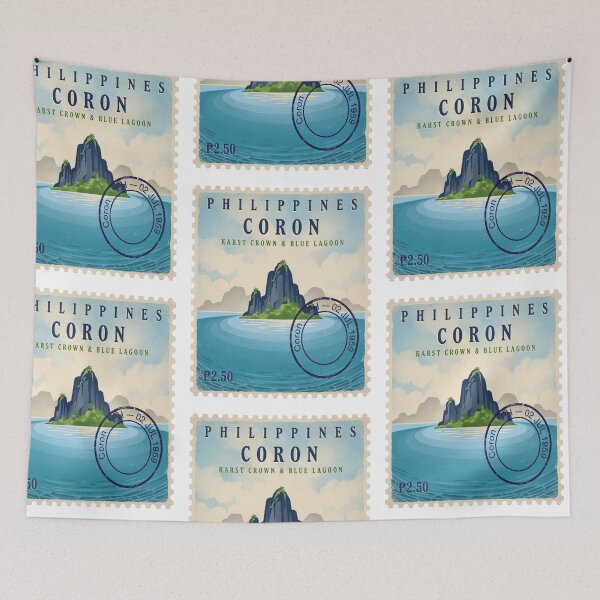 Item preview, Coron Philippines Karst Crown Blue Lagoon Stamp Sticker designed and sold by stickercuffs.