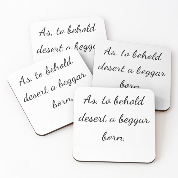 Item preview, “As, to behold desert a beggar born,” - handwriting black designed and sold by ariksworld.