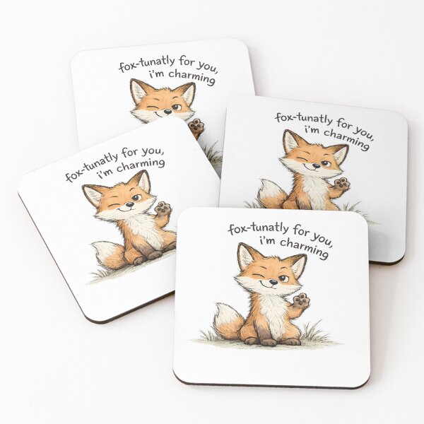 Item preview,  Funny Fox-tunately For You Shirt | Fox Pun Sticker | Charming Fox Gift | Playful Humor Tee designed and sold by Moonveil_Studio.