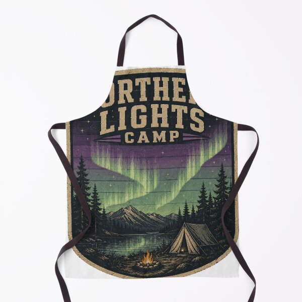 Item preview, Northern Lights Camp Retro Badge designed and sold by Vexorask.